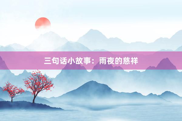三句话小故事:雨夜的慈祥